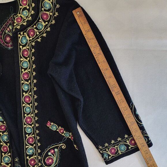 Unique Vintage Wool Embroidered Jacket 90s PASSPORTS OF PIER 1 Indian Women's M - Picture 14 of 16